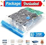 BoxLegend Vacuum Storage Bags 6 Large 80x60cm Double Zipper Reusable view 6