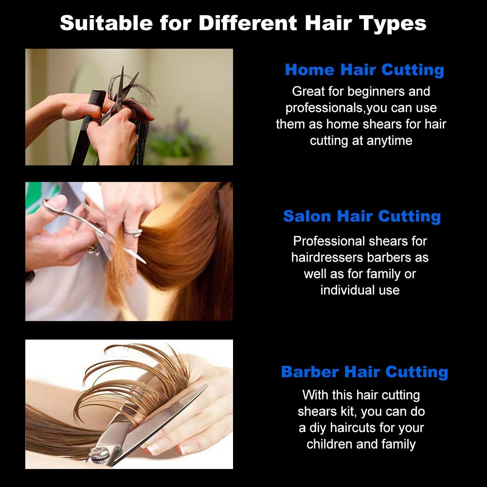 Hair Cutting Scissors for Women, Hair Cutting Scissors Set, Hairdressing Scissors Kit, Professional Hair Cutting Shears for Women Men Barber Salon Home Use : Beauty