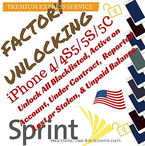 Sprint USA Premium Unlocking Service All iPhones Blacklisted, On Contract, Balance Owing, Not Clean, iPhone 5, 5S, 5C, 4, 4S Sprint IMEI only accepted