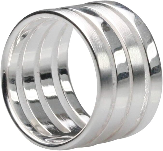 Partially matted wide 925 silver ring Amazon.co.uk Jewellery