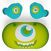 Disney/Pixar Monsters Inc Bluetooth Earbuds w/Charging Case- Wireless Headphones w/Built-in Mic+ Up to 30 Hrs Playtime- Monsters Inc Gifts for Girls, Boys, Women, Men, All Fans of Disney Gifts