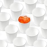 Fitsu 12oz Paper Cups - 100 Count White Paper Coffee Cups, Leak-Proof Disposable Hot Cups for Cold and Hot Drinks - Party, Office, Event Use