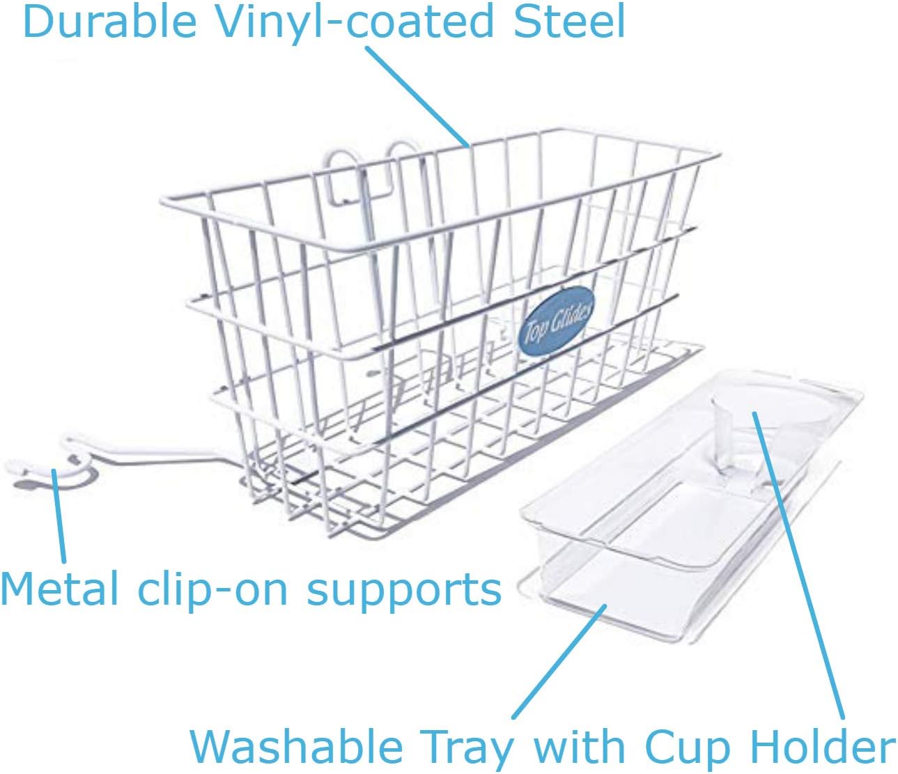 Bundle: Premium Clip-on Walker Basket with Free Carry-All Hooks ($10 Value): Health & Personal Care