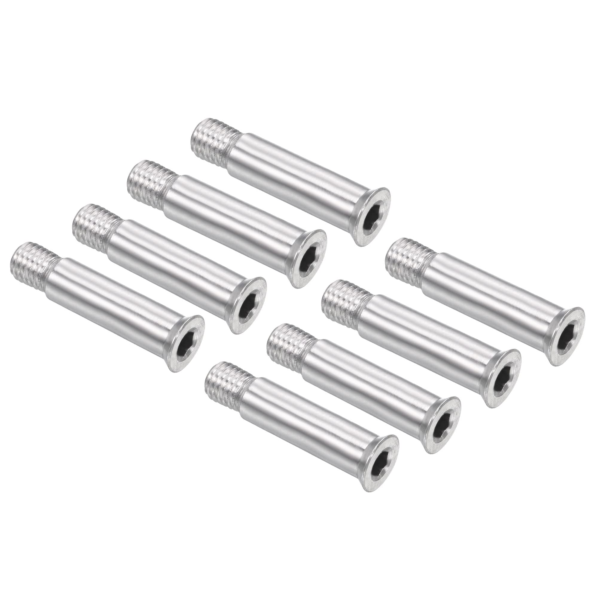 PATIKIL 34mm Inline Axle Screws, 8 Pack Shaft Hex Socket Screw Replacement Fastening Aluminum for Skates Roller, Silver
