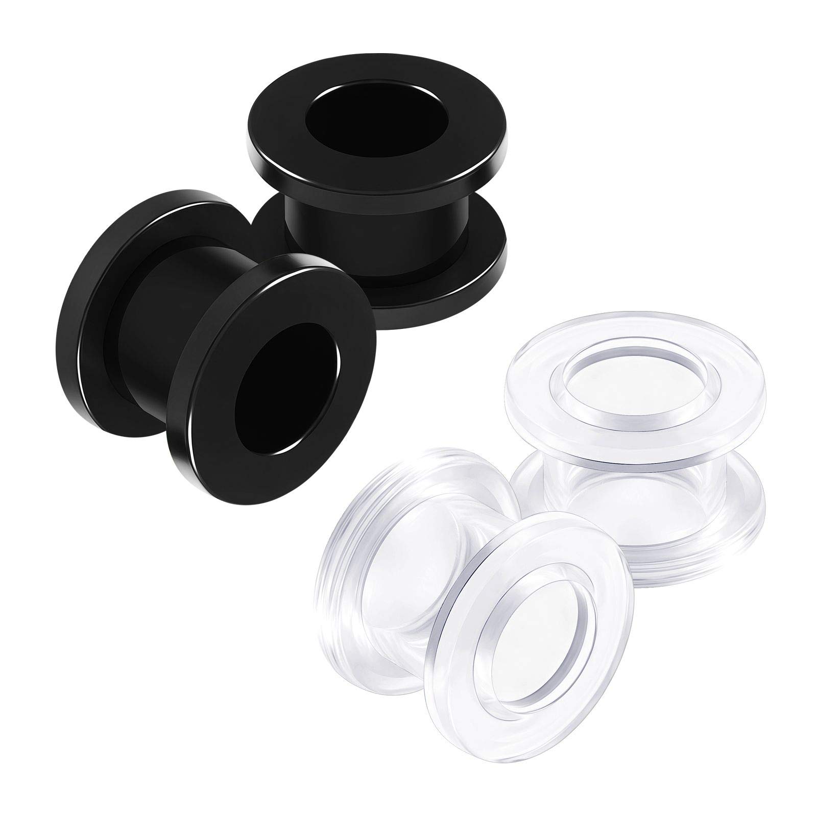 4PCS Acrylic 00g 10mm Flesh Screw Earring Stretcher Ear Tunnel Gauges Lobe Piercing Jewellery 4416