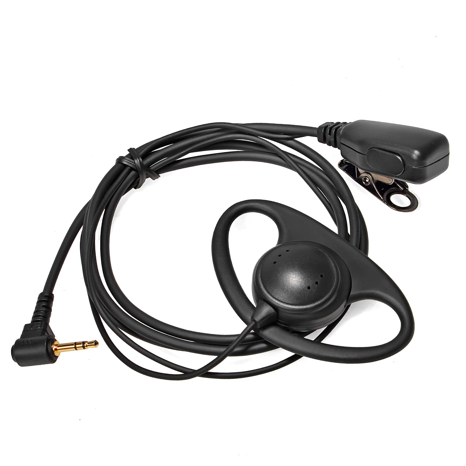 HYSHIKRA 1 Pin 2.5mm Walkie Talkie Earpiece with Mic D Shape Headset Compatible with Motorola TLKR T92 H2O T60 T80 T82 Extreme 2 Way Radio (1 Pc)