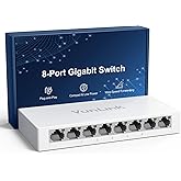 8 Port Gigabit Ethernet Switch – VunLink Unmanaged Network Switch Hub, Desktop Ethernet Splitter, Plug-and-Play, Fanless & En
