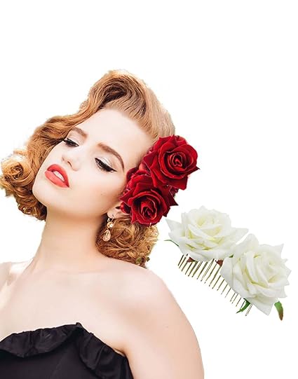 Red Rose Wedding Flower Hair Clips Lady Hair Styling Clip Hair