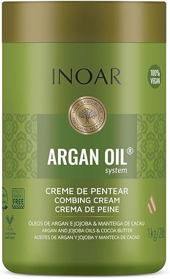 Inoar Creme para Pentear Argan Oil Hidratante 1 kg, Inoar