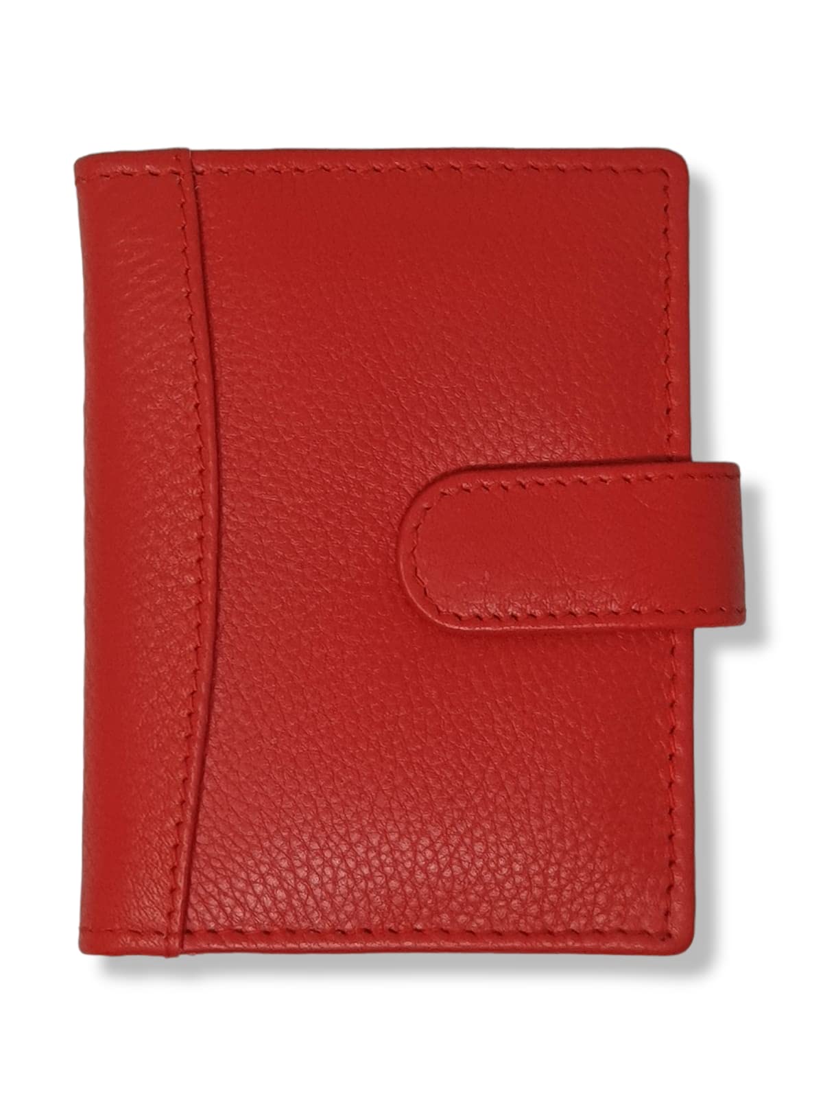 RAS Mens Womens Small Leather 24 Credit Cardholder with Popper Button Fastening 602 (Red)