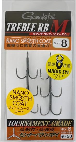 Amazon がまかつ Gamakatsu トレブルフック バラ トレブルrb M ナノスムースコート 8 Gamakatsu がまかつ フック 針