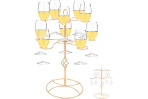 Cocktail Tree Stand, 2 Tier 10 Holders, Metal Champagne Tree Stand for Champagne, Cocktails, Martini, Margarita Cups at Weddi