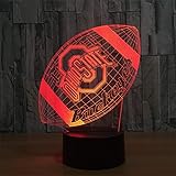 3D Night Light 3D Lamp, Super Bowl Rugby Star Team
