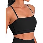 Sunzel Womens Sports Bra Buttery Soft Adjustable Straps Padded Yoga Bra Scoop Neck Wireless Bra Crop Top for Workout Gym