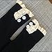 Lace Boot Socks Knee High Socks Ruffled Lace Trim & Buttons Leg Warmers for Boots (Black)