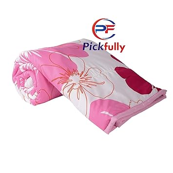 India Get Shopping Pickfully Micro Cotton Single Bed AC Comforter Blanket Pink Size -54 X 84 Inches