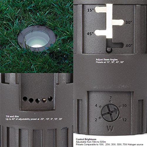 WAC Lighting 5031-30BZ Adjustable Beam and Output 3000K Soft White LED 12V 3" Inground LightBronze