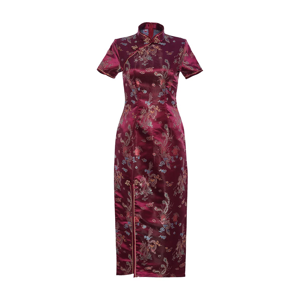 Shanghai Story Short Sleeve Long Qipao Brocade