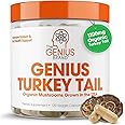 Genius Turkey Tail Mushroom Supplement – Immune & Gut Health Support Powerful Antioxidants & Prebiotics for Digestion & Wellness Organic, Pure, No Fillers 100 Capsules Natural Defense & Vitality Boost