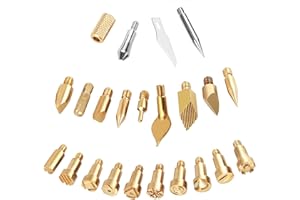 SREMTCH 23Pcs Pyrography Wood Burning Tips, Wood Burning Tool Kits Carving Iron Tip for Embossing/Adults/Beginners/Birthday/Wedding Anniversary/Halloween/Christmas DIY