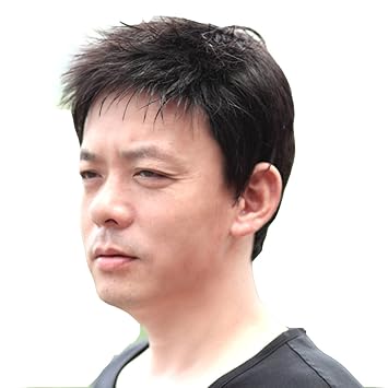 Amazon Com Plusker Mens Short Black Natural Straight Wig Mature