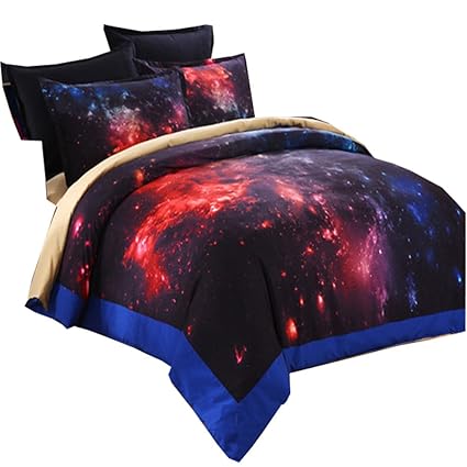Amazoncom Esydream Galaxy Quilt Coverred Color Hot Solar
