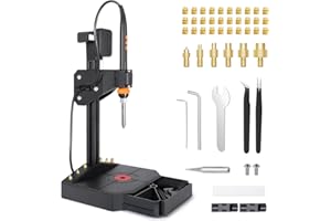MINTION Vertical Heat Set Insert Tool Pressing Machine with 90W Soldering Iron, Heat Set Tips M2-M8, 30PCS Brass Nuts Threaded Inserts for 3D Printed Part
