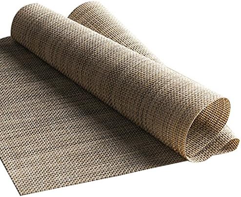 Arte de prudencia Placemats Washable, Set of 4 Brown Heat-resistant Non-slip PVC Table Place Mats, Woven Vinyl and Stain Resistant for Dining Table & Garden,30x45cm (Dark Grey)