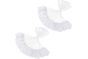 PATIKIL Price Tags with String Attached, 200 Pcs White Paper Writable Blank Gift Jewelry Tags Marking Hang Tags for Labeling 