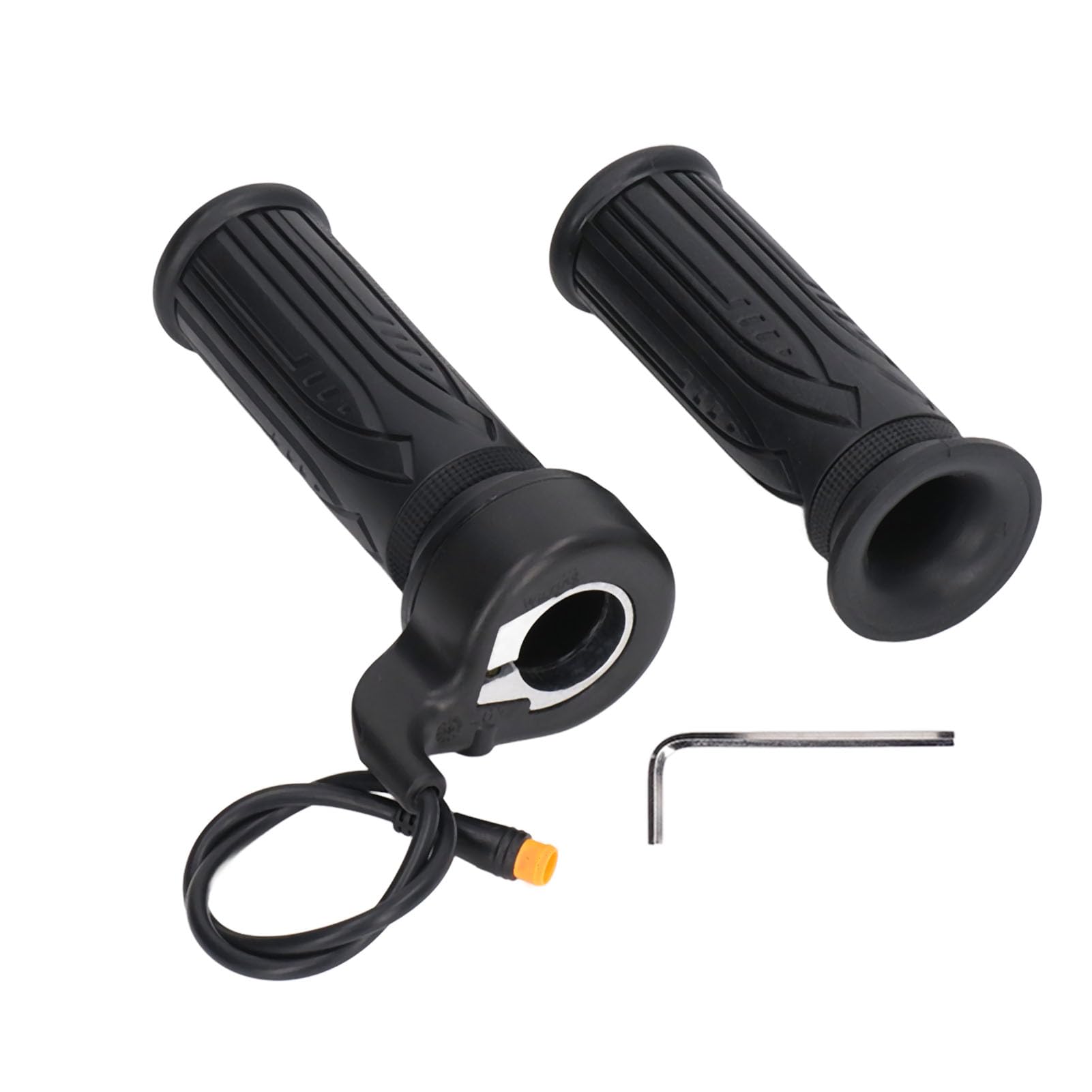 Photo 1 of 20X Ebike Full Twist Throttle Grip 3 Pin, 12V-72V Plug and Play Twist Throttle with IP76 Waterproof Plug, Right Handle Throttle for Mountain EBike Scooter(Orange)