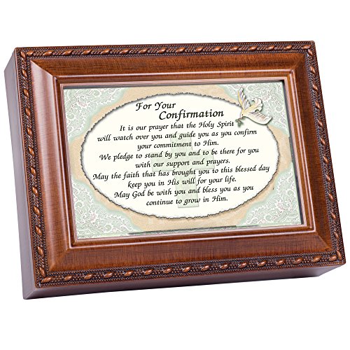Cottage Garden For Your Confirmation Woodgrain Music Box/Jewelry Box Plays Thy Faithfulness