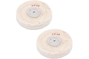 NIUPIKA White Soft Cotton Polishing Buff Wheel Bench Grinder with Arbor Hole (3 Inch (50 Ply))