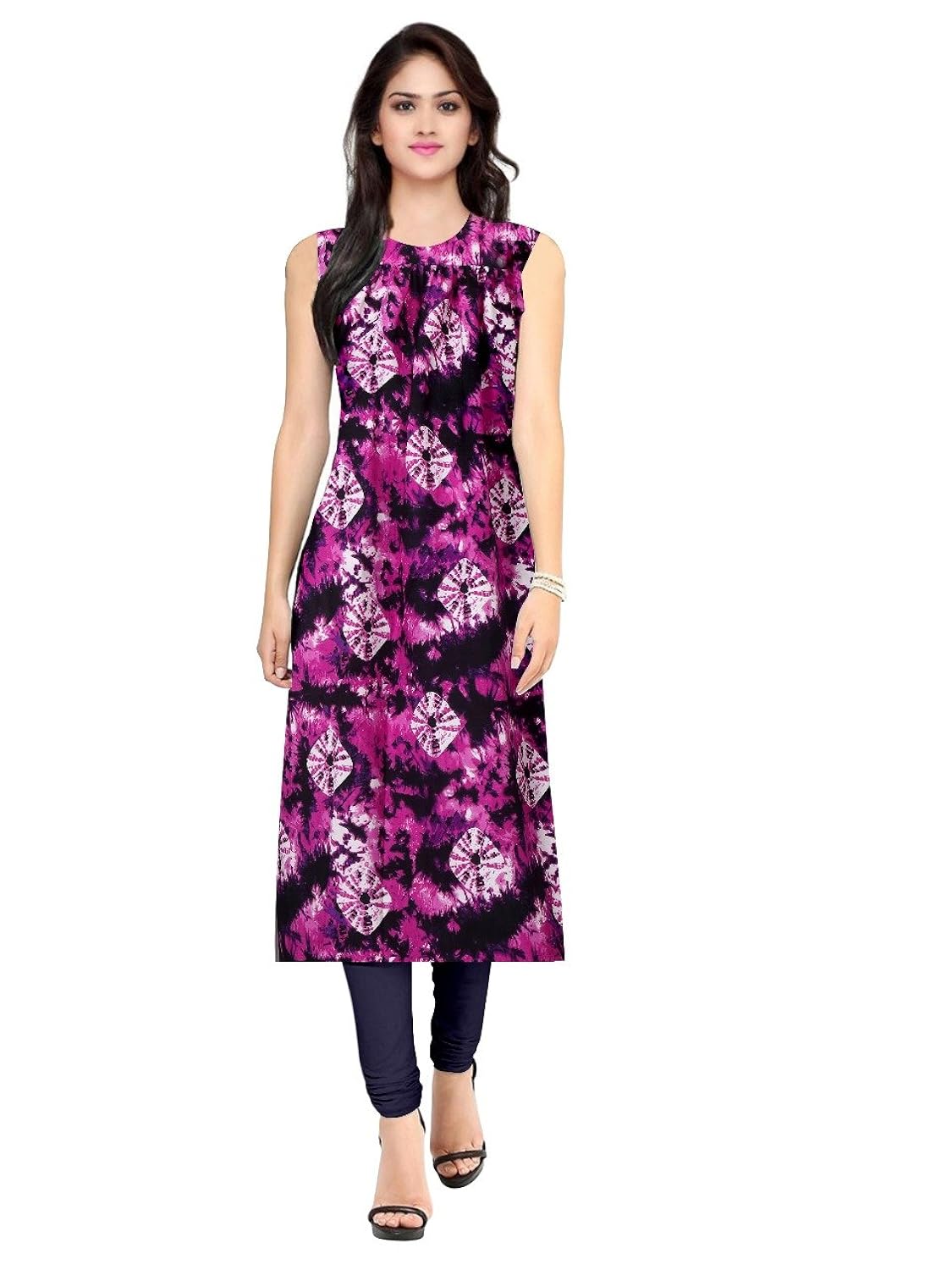 pramukh fashion women's crepe semi-stitched kurti(m-177_multicolour_free size)