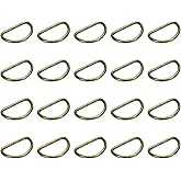 Tsnamay 20Pcs 1 Inch Metal D Rings Buckles Antique for Belts Bags DIY Leathercraft，Bronze