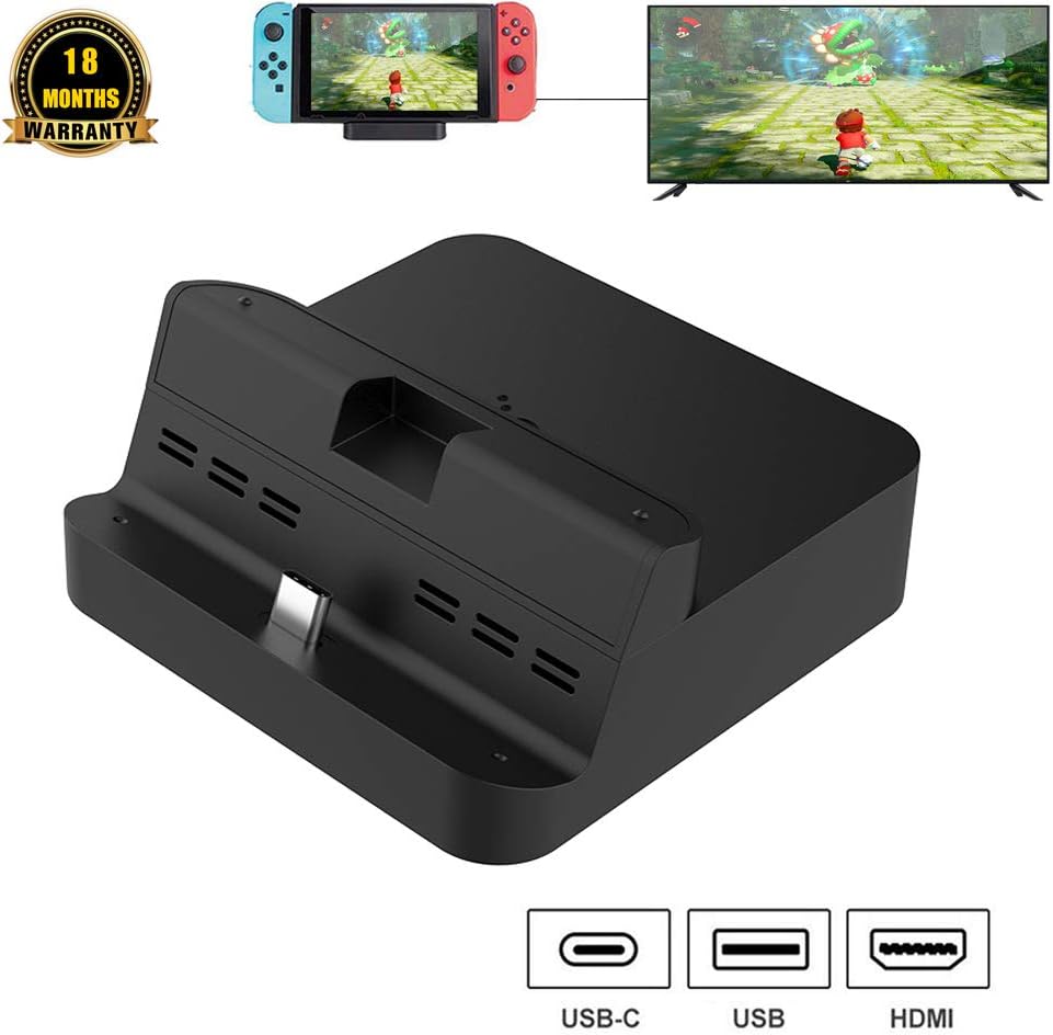 Portable Dock for Nintendo Switch, GuliKit Docking Station with HDMI TV Adapter, Charging Dock Stand - with a USB-C Cable
