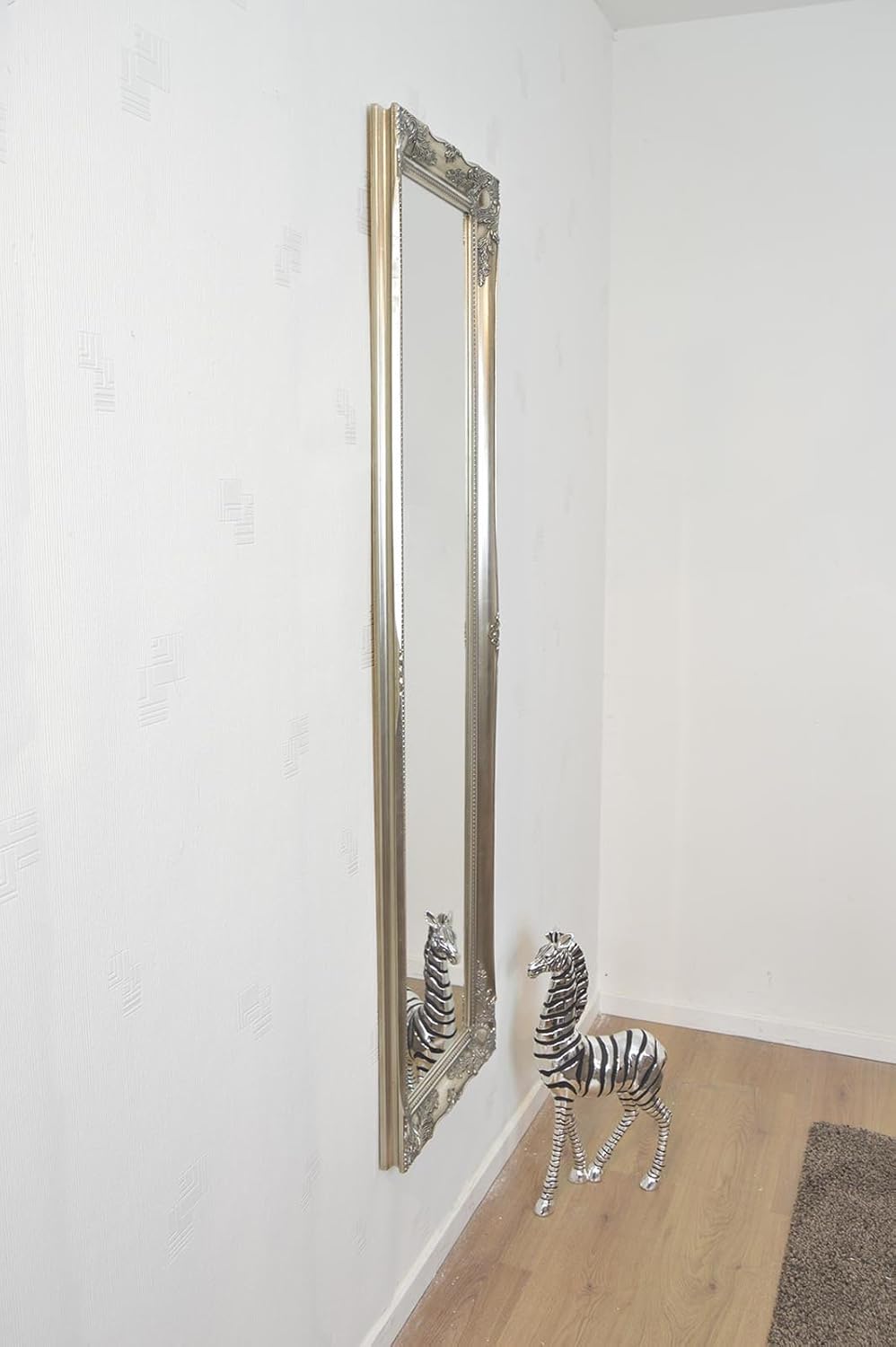 MirrorOutlet Large Silver Antique Style Ornate Dress Big Wall Mirror 5Ft6 X 1Ft6 167cm X 45cm, 167x45x5,829348760 - Image 5
