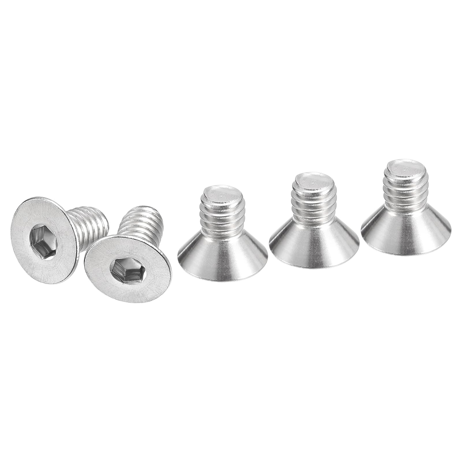 DTGN 5/16-18 x 1/2" Flat Head Socket Cap Screws, 20 Pack 304 Stainless Steel Hex Socket Flat Head Screws, Full Thread, Countersunk Bolts