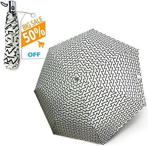 Arrontop Automatic Compact Travel Umbrella (Automatic Geometric Lines)