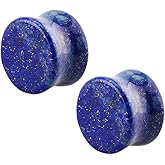 Pierced Owl - Lapis Lazuli Stone Double Flared Saddle Fit Plugs, Sold as a Pair