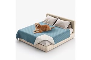 DKSLIPGO Water Resistant Dog Bed Cover Pet Blanket with Anti-Slip Back for Furniture Bed Couch Sofa (82x102 Inch,Stone Blue)