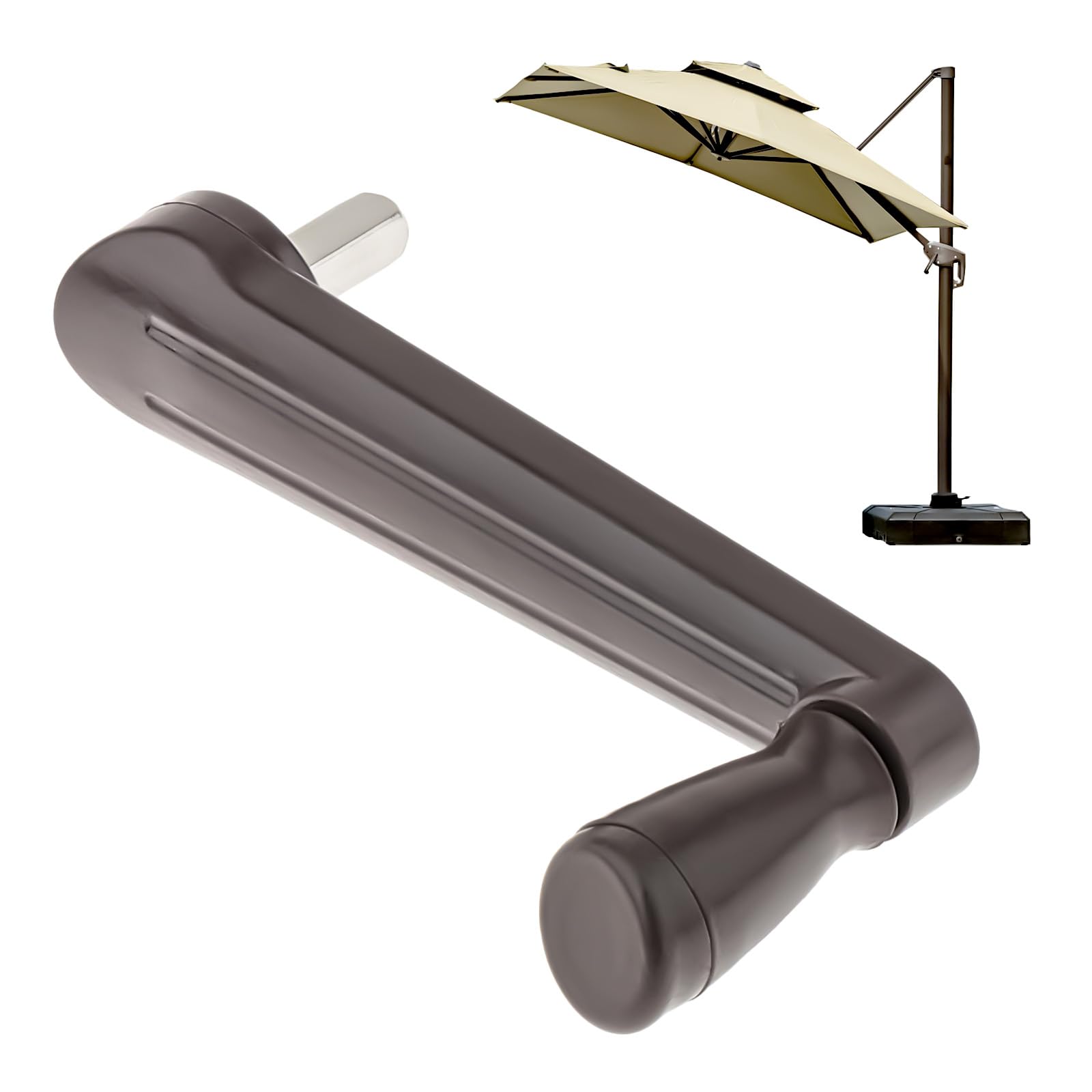 Qianly Patio Umbrella Accessories Outdoor Umbrella Clamp Mount Adjustable Parasol Heavy Duty Handrail Outdoor Sunshade Accessories Garden Parasol Table Canopy Crank Handle for Out, Crank handle