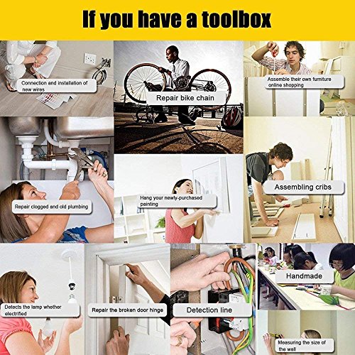 Ramingt-Home Werkzeugkoffer Hardware Toolbox 13mm Schlagbohrmaschine Set Lithium Set Multifunktionale Haushalt Werkzeug… – Bild 5