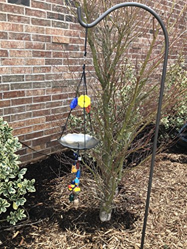 Bird Feeder Bath With Iron Tray and Beads 27 in Long Wind Chime with Nana Bells