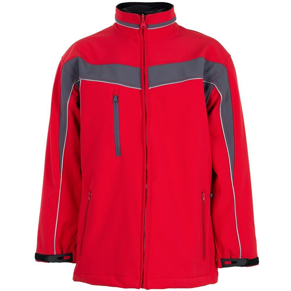 Planam 2707068 Size 4X-Large "Plaline" Softshell Jacket - Red/Slate