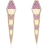 14K Gold plated dangle drop Earrings for Women Snake silver gold earrings dangling Cubic Zirconia Hypoallergenic trendy earrings for Mom Wife Party