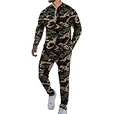 LecGee Mens 2 Piece Tracksuit Long Sleeve Zip Polo Shirts Set Jogging Casual Sweatsuit Athletic Outfits