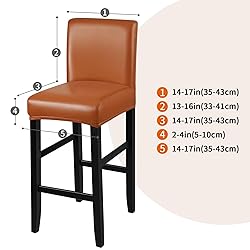 YISUN Bar Stool Covers, Stretch Waterproof PU Bar