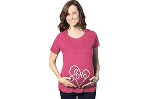 Maternity Love Script Heart Tshirt Cute Adorable Bump Pregnancy Tee