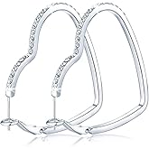 Silver Hoop Earrings, Rhinestone Cubic Zirconia Hoops Fashion Jewelry White Gold Plated Hoop Earring for Women