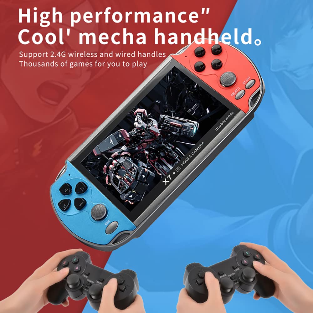 DREAMHAX X7 Plus Handheld Game Console , Preload 10000 Games Portable Video Games Support HDMI Output & Double Player Classic Arcade Retro Game Player (4.3